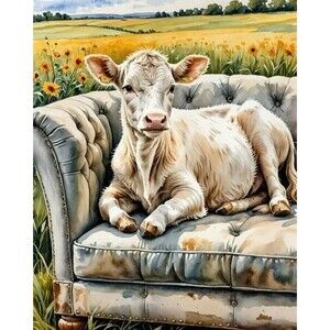 Cow Canvas Wall Art Cozy Cow‎ Retreat LTD EDT Canvas Van Gogh LTD 24x18